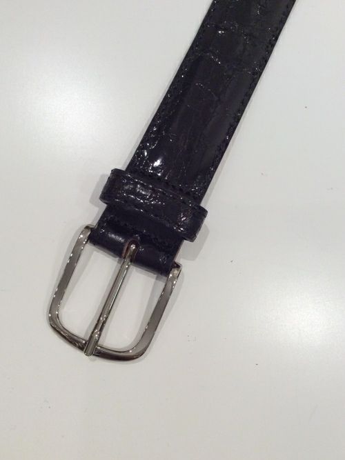 fetico ベルト　ブラック Saddler'sサドラーズ リアルクロコダイル レザーベルト BLACK