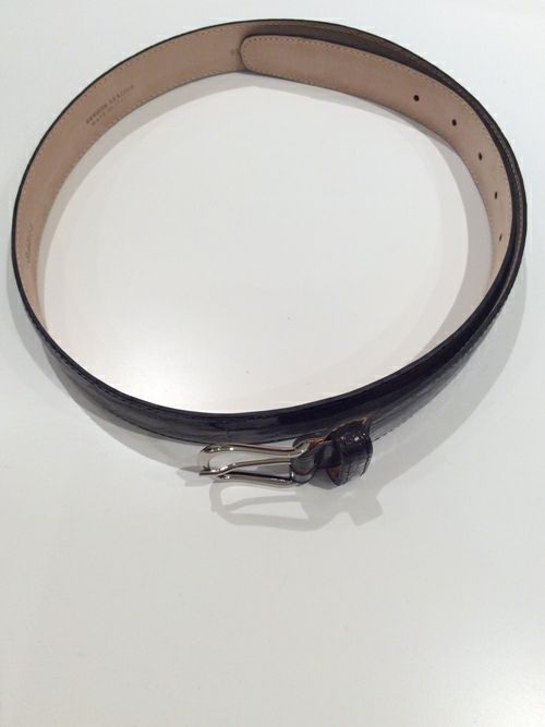 Saddler'sサドラーズ リアルクロコダイル レザーベルト BLACK