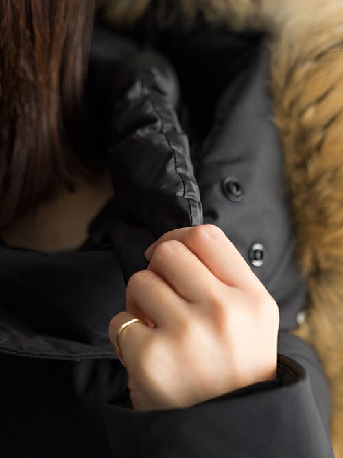 美品✨ケープホーン　リアルファー付きフード　ダウンコート　ブラック　黒　L CAPEHORN（ケープホーン） ダウンコート ダウンジャケット