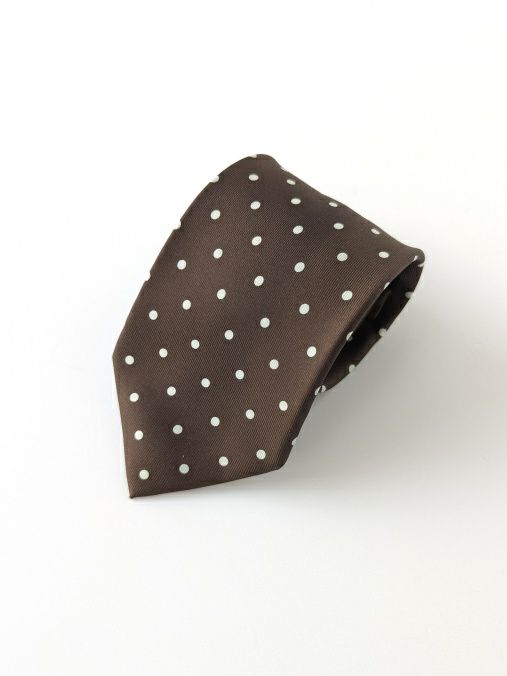 【送料無料】stefanobigi ステファノビジのドット柄ネクタイ STEFANO BIGIステファノビジ ドット柄ネクタイ BROWN | ITAL