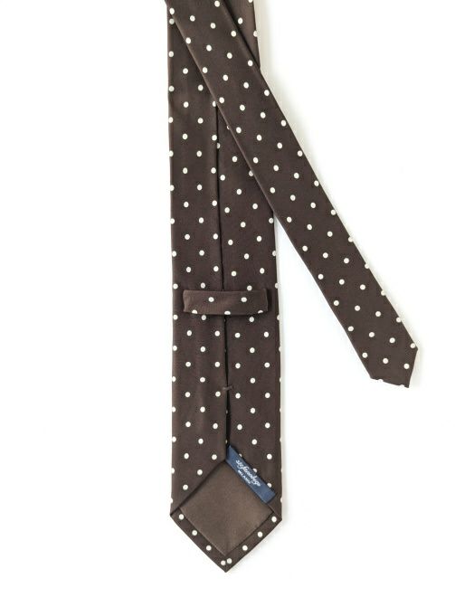 【送料無料】stefanobigi ステファノビジのドット柄ネクタイ STEFANO BIGIステファノビジ ドット柄ネクタイ BROWN | ITAL