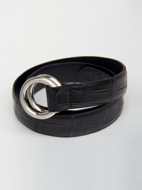 THE SOLEザ ソール クロコダイル ダブルリングベルト BLACK | ITAL  