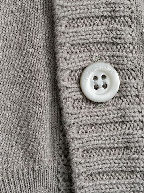 クルチアーニ ウールVネックカーディガン グレー 46 定価約6万円