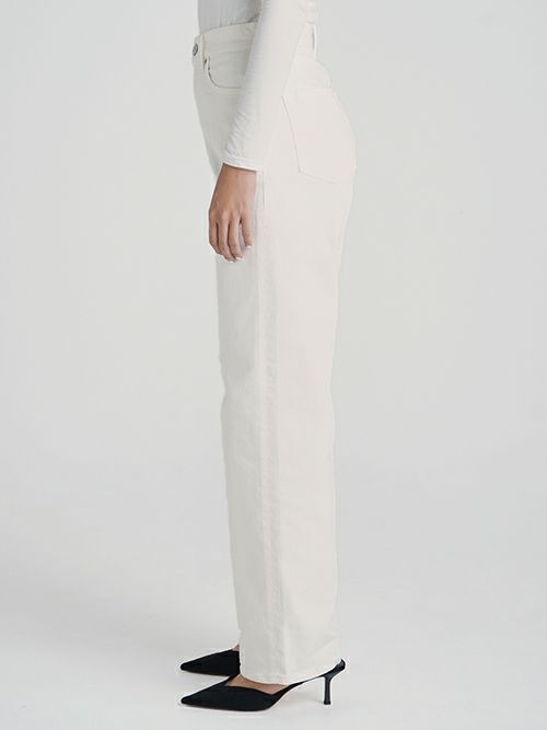 YANUKヤヌーク パンツ LEAボーイスストレート WHS(WHITE