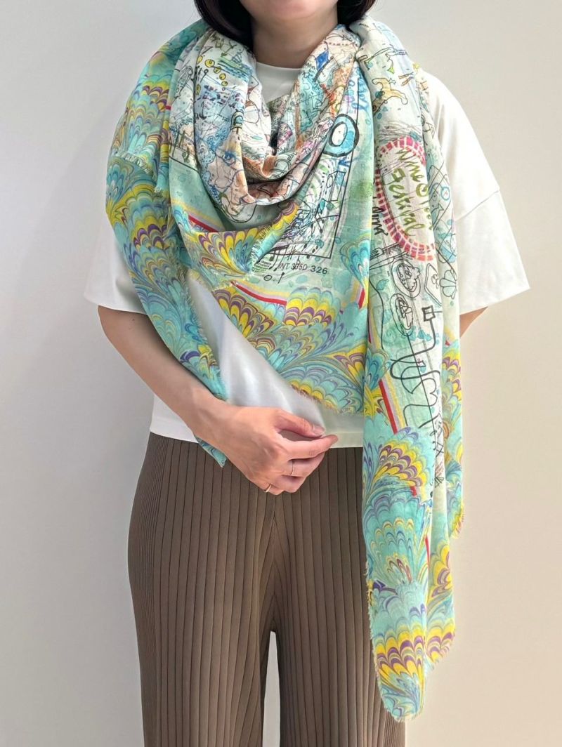 Faliero Sartiファリエロ サルティ ストール BLUE | ITAL STYLE WEAR