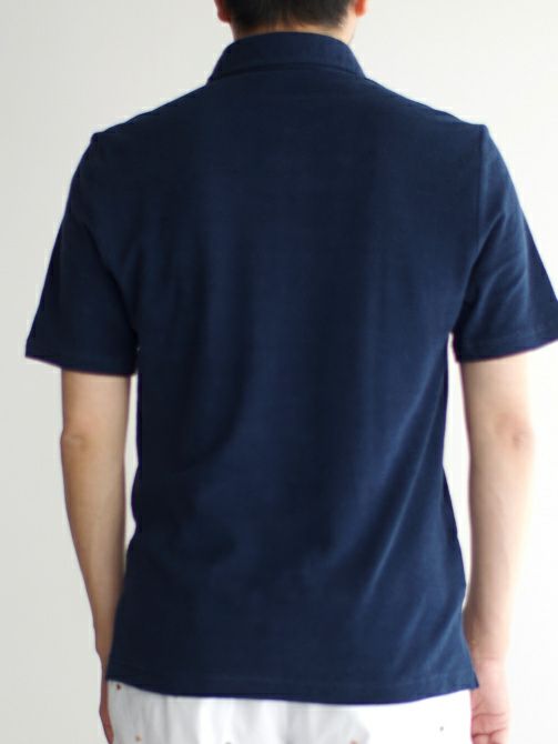 GUY ROVER ギローバー　パイルポロシャツ  ネイビー　ストラスブルゴ GUY ROVERギローバー パイルポロシャツ NAVY | ITAL STYLE WEAR