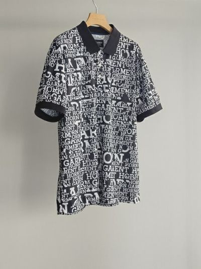 SALE】 G/FOREジーフォア グラデーションプリントポロシャツ BLACK 