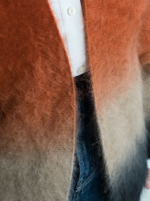 ENRICAエンリカ グラデーションカシミヤシャギーニットカーディガン