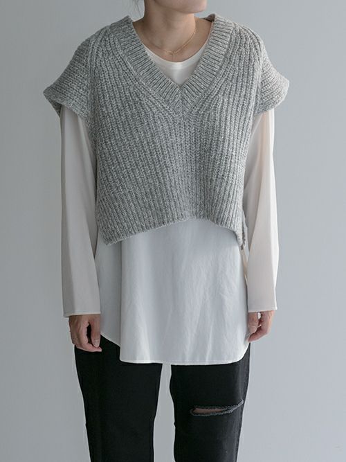 TICCAティッカ ラメ糸2WAYニットベスト 【全3色】 | ITAL STYLE WEAR