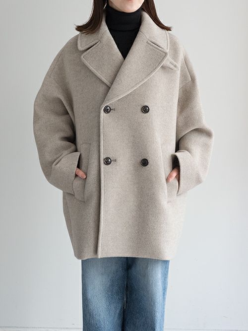 TICCA (ティッカ) ピーコート ハーフコート　ウールコート　アウター　日本製　24AW ベージュ サイズ:FREE