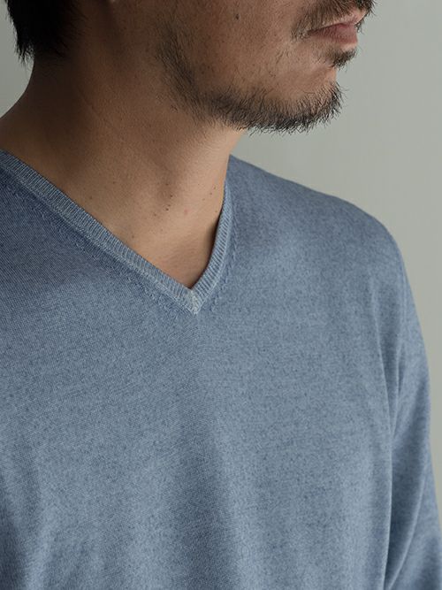 Cruciani クルチアーニ Vネックニット BLUE | ITAL STYLE WEAR