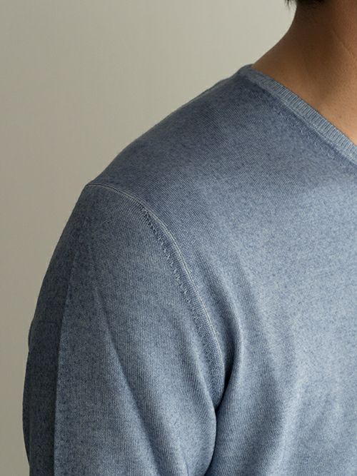 Cruciani クルチアーニ Vネックニット BLUE | ITAL STYLE WEAR