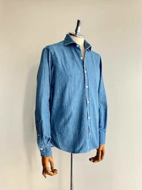ジャンネット　デニムシャツ　Lサイズ Giannetto ジャンネット デニムシャツ NAVY | ITAL STYLE WEAR