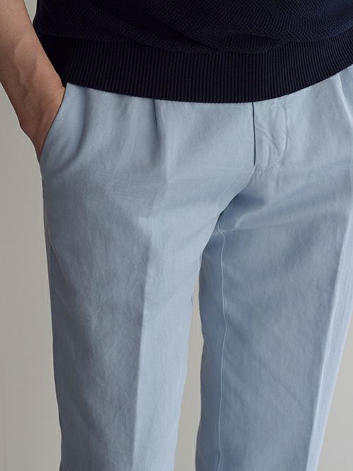 【美品】春夏物 ジェルマーノ ストレッチパンツ 46 M 80 サックスグレー SALE】GERMANO ジェルマーノ コットンリネンパンツ 【全3色