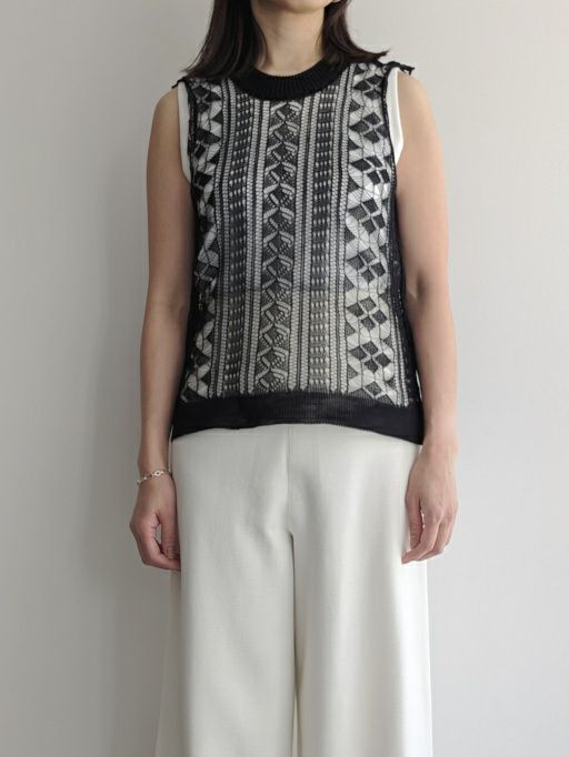 ROBERTO COLLINA ノースリーブニット roberto collinaロベルトコリーナ ノースリーブニット BLACK
