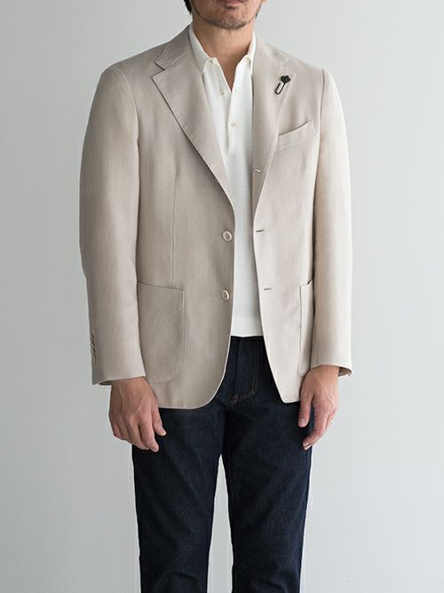 LARDINIラルディーニ ダブルブレストニットジャケット BEIGE | ITAL 