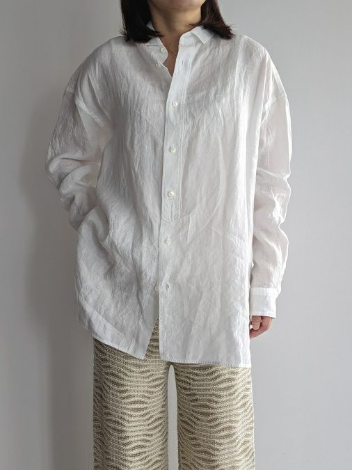 【美品】ティッカ リネンスクエアビックシャツ 白ホワイト ワイドシルエット TICCA / リネン スクエア ビッグシャツ（シャツ/ブラウス