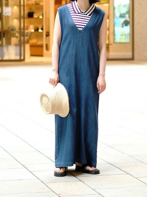 YANUKヤヌーク デニムワンピース IND(NAVY) | ITAL STYLE WEAR