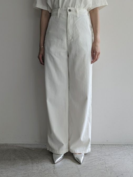 YANUKヤヌーク パンツ Relaxワイドストレート LILITH /WHT(WHITE