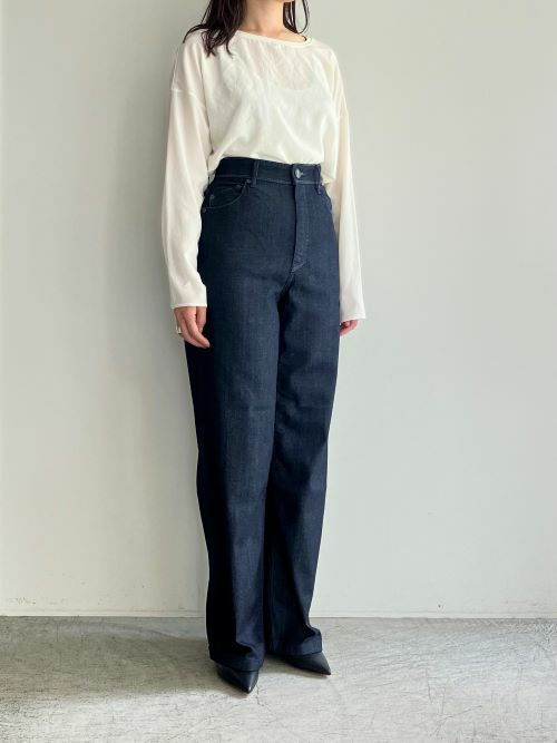 ヤヌーク LILITH 25 YANUKヤヌーク パンツ LILITH ワイドストレート OWI(NAVY