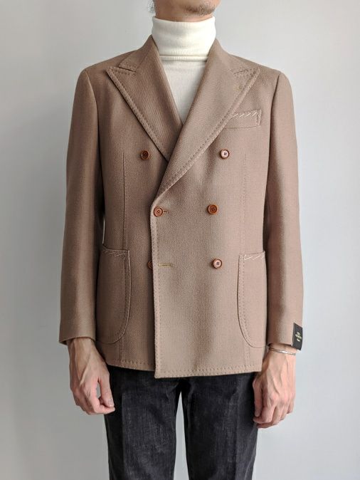 TITO ALLEGRETTOティトアレグレット ダブルブレストジャケット BROWN
