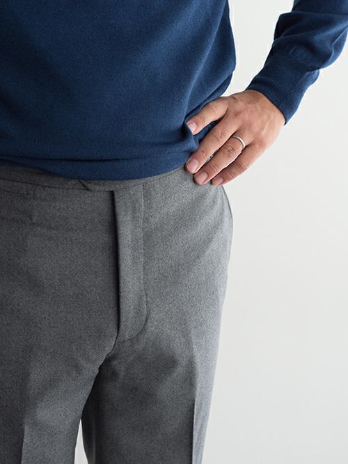 GERMANO ジェルマーノ ウール サイドアジャスターパンツ GRAY | ITAL
