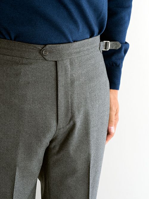 GERMANO ジェルマーノ ウール サイドアジャスターパンツ GRAY | ITAL