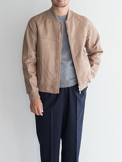 EMMETI レザージャケット 長袖シャツ 羊革 裏地メッシュ 48 L相当 