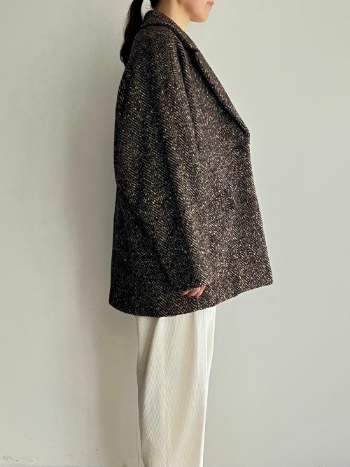 TICCAティッカ ミックスツイードジャケットコート BROWN | ITAL