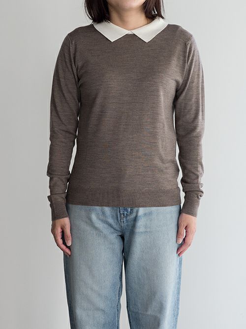 JOHN SMEDLEYジョン スメドレー バイカラークレリックニット【全2色