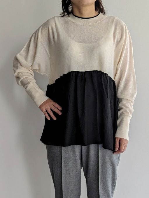 OUTLET】 【SALE】le chanterルシャンテ 切替えニット 【全2色