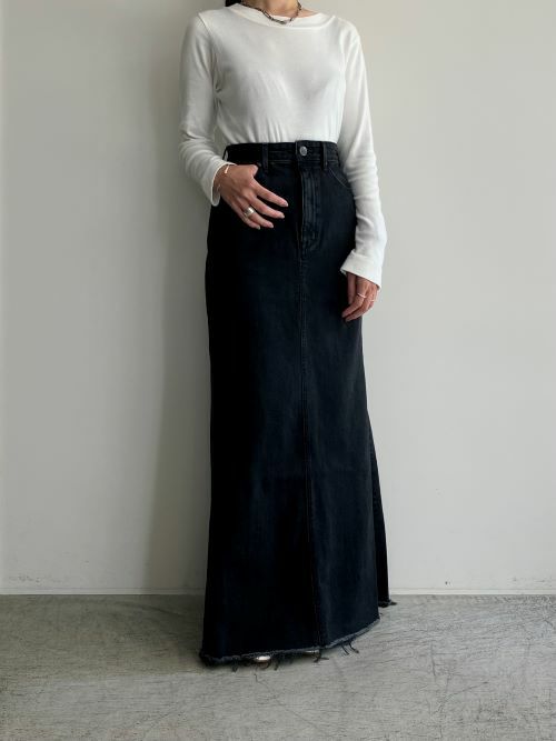 YANUKヤヌーク マキシAラインスカート OBK(BLACK) | ITAL STYLE WEAR