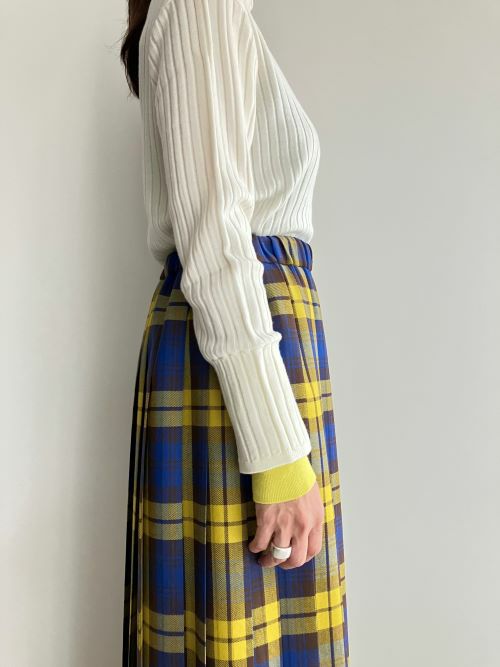 O'NEIL OF DUBLINオニール オブ ダブリン プリーツスカート YELLOW.C