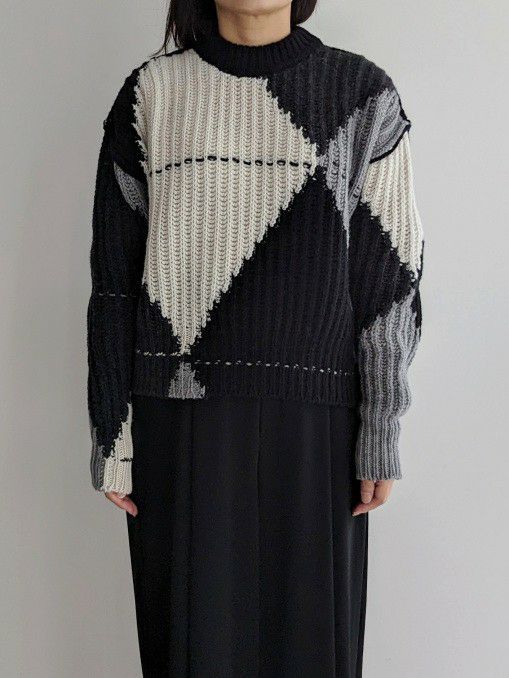 roberto collinaロベルトコリーナ クルーネックニットBLACK