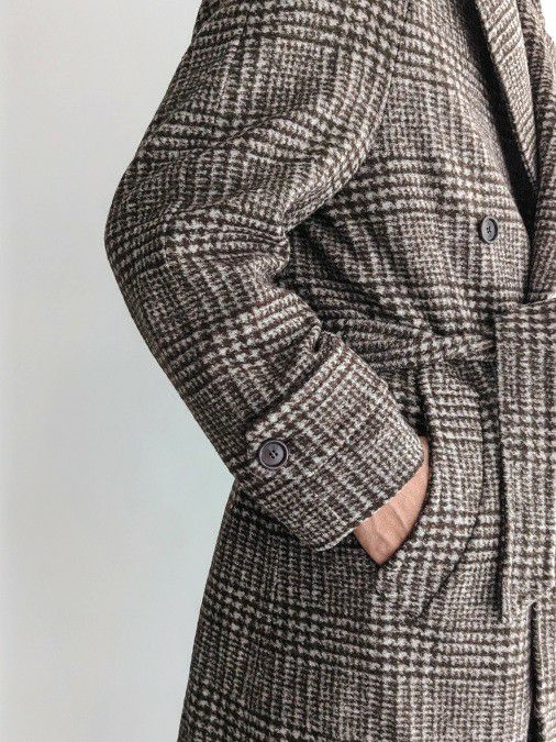 TITO ALLEGRETTOティトアレグレット ダブルブレストコート BROWN