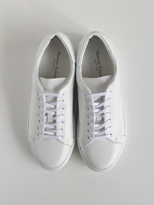 Manovie Toscaneマノヴィエトスカーネ レザースニーカー BAROLO WHITE