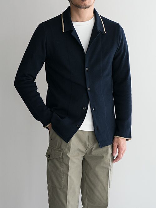 美品 LARDINI/ラルディーニ ニットシャツ コットンオープンカラー 48 美品 LARDINI/ラルディーニ ニットシャツ コットンオープン