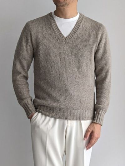 Drumohr ホワイト　コットンニットセーター Drumohrドルモア クルーネック コットンニット WHITE | ITAL