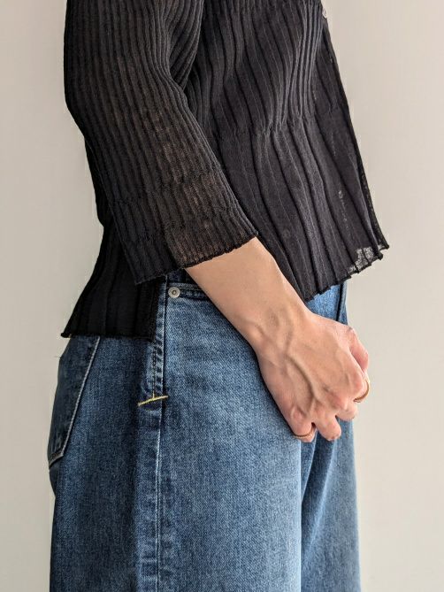 【2023SS/定価2.4万】エンリカ enrica *変形リブリネンニットカーディガン*麻混トップス羽織りグリーンイエロー(1-2309-327)【40J32】 enrica 【2023SS/定価2.4万】エンリカ *変形リブリネンニット