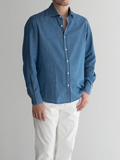 GIANNETTO ジャンネット インディンゴ デニムシャツ Giannetto ジャンネット デニムシャツ NAVY | ITAL STYLE WEAR