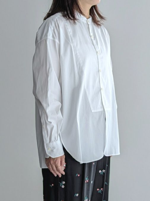 TICCAティッカ ノーカラービブヨークシャツ WHITE | ITAL STYLE WEAR