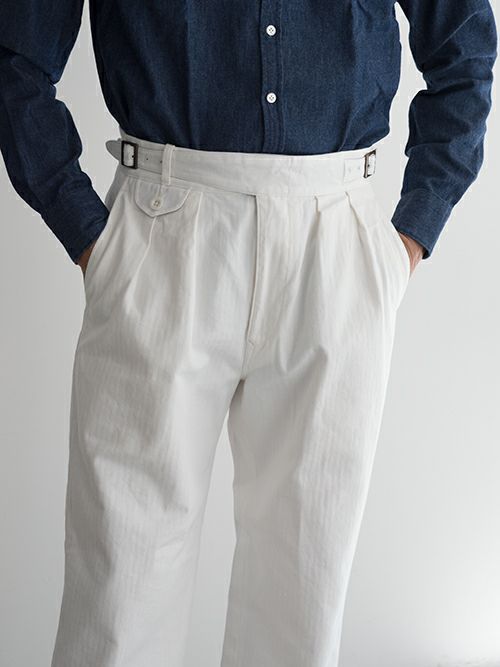 定番人気 美品 ケネスフィールド グルカトラウザーズ ヘリンボーンツイード L GURKA III TROUSER - HERRINGBONE（WHITE） | ARCH ONLINE SHOP