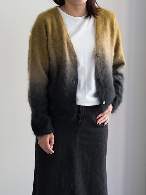 ENRICA エンリカ グラデーションカシミヤ シャギーニットカーディガン