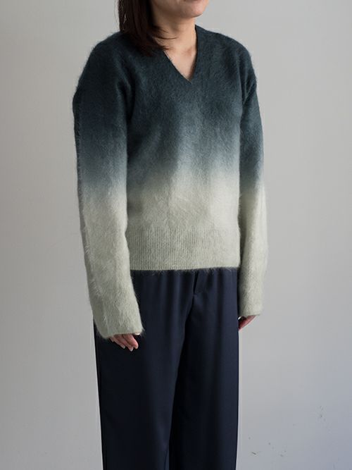 ENRICA エンリカ グラデーションカシミヤ シャギーVニット【全2色