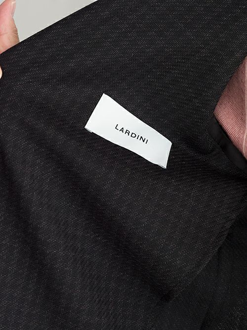 LARDINIラルディーニ ハウンドトゥース柄2Bジャケット BLACK.C