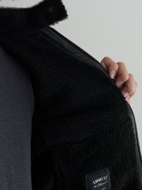 EMMETIエンメティ ムートンシングルライダース JURI MOUTON BLACK