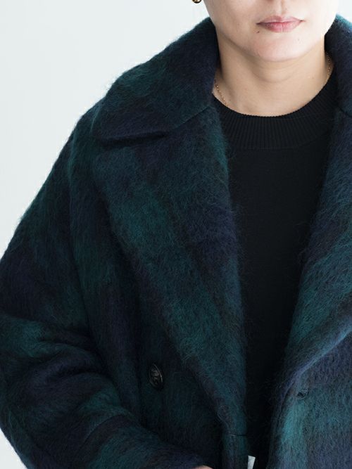 TICCA ティッカ　テントコート　シャギーチェック　モヘア　ロングコート TICCA（ティッカ）の「【TICCA/ティッカ】テントコート・シャギー