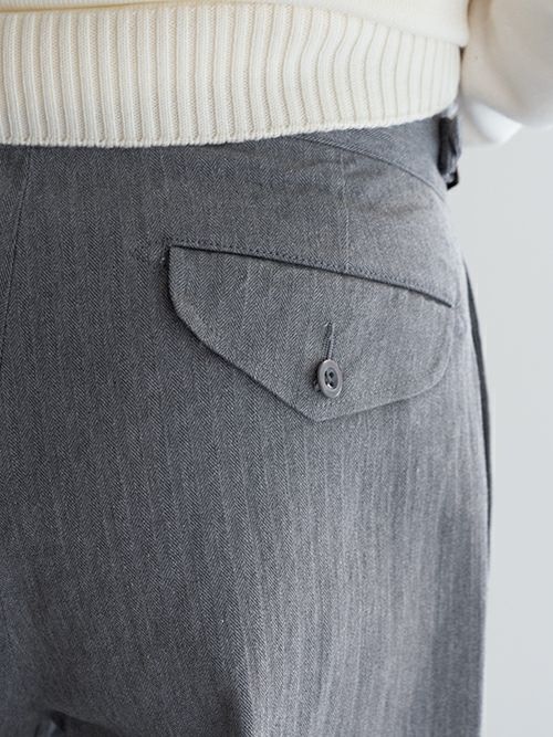 KENNETH FIELD ケネスフィールド GURKA Ⅲ TROUSER HERRINGBORN GRAY