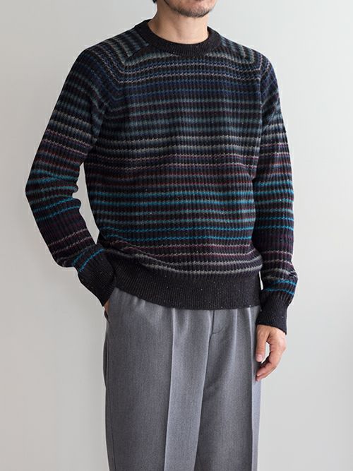【美品】ドルモア　イタリア製カシミアコットンボーダーニット 美品】ドルモア イタリア製カシミアコットンボーダーニット Drumohr