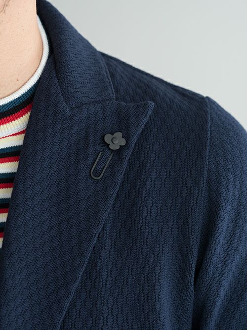 LARDINI ラルディーニ ダブルブレスト ニットジャケット NAVY | ITAL